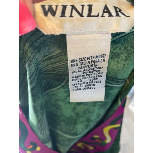 WINLAR GREEN TROPICAL FLORAL V NECK FLOWING KAFTAN ONE SIZE - Picture 6 of 10